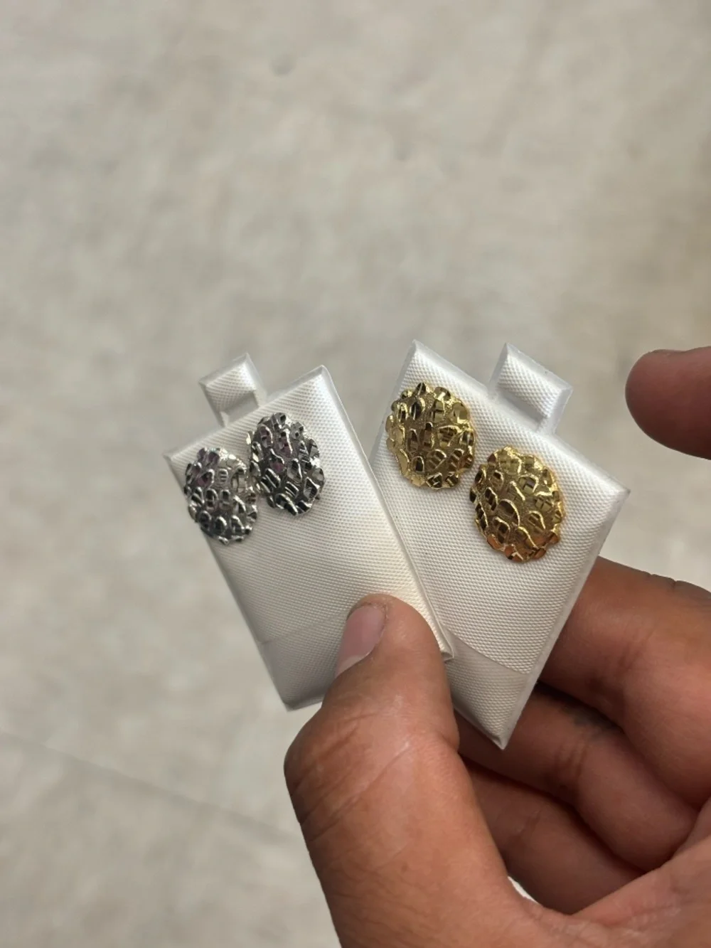 925 Silver Medium Nugget Earrings